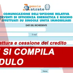 Modulo Agenzia Entrate: comunicazione opzione sconto in fattura e cessione del credito per interventi edilizi.
