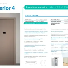 Porta blindata Ariete Exterior 4, con trasmittanza termica Ud = da 1.2 a 1.3 W/m2K, ideale per la compilazione ENEA.