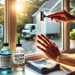 Come togliere colla dal vetro: acetone e alcool sono ottimi alleati. Un raschietto aiuta a rimuovere residui ostinati.