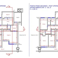 Piante di appartamenti con misure. Utile per capire quanto costa aprire una CILA per modifiche interne.