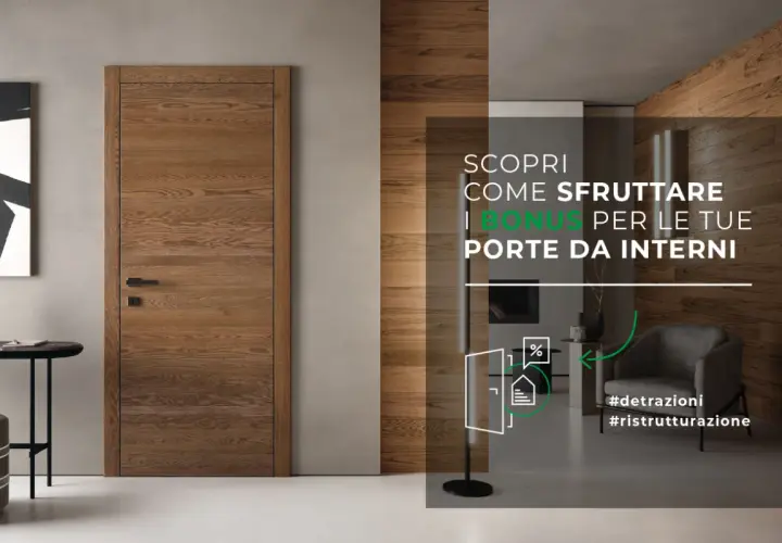 Porta in legno con maniglia nera, parte di un'offerta per chiudere una porta con permessi e ristrutturazioni.