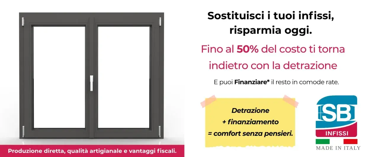 Infissi grigi con detrazione fiscale fino al 50%. Un esempio di fattura per detrazione fiscale che mostra comfort e risparmio.